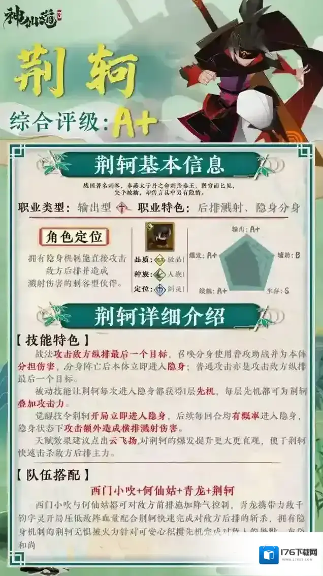 神仙道3伙伴图鉴–荆轲